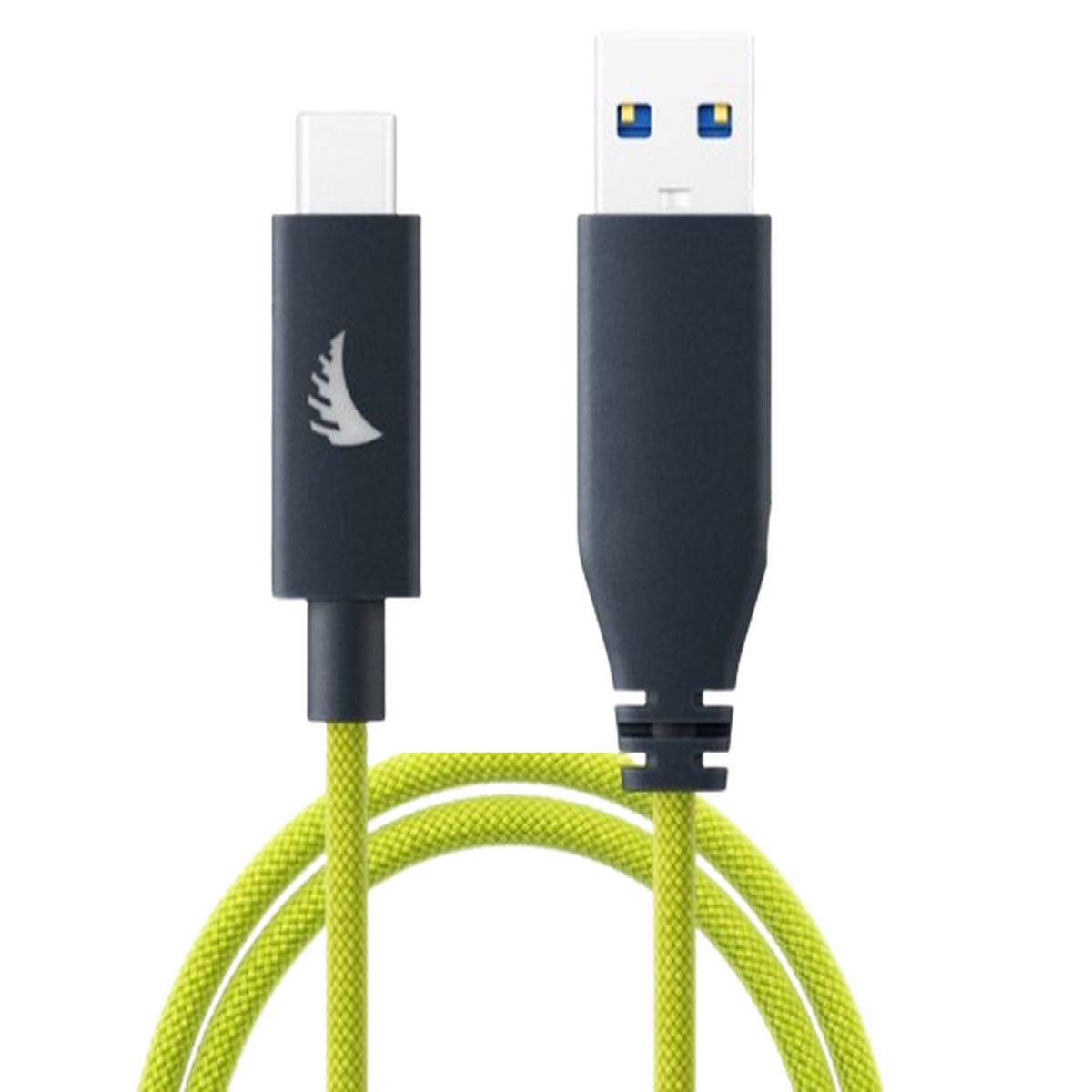 Angelbird UAC3SFL32 USB-A To USB-C Solid Flex Cable (Lime) - 1'