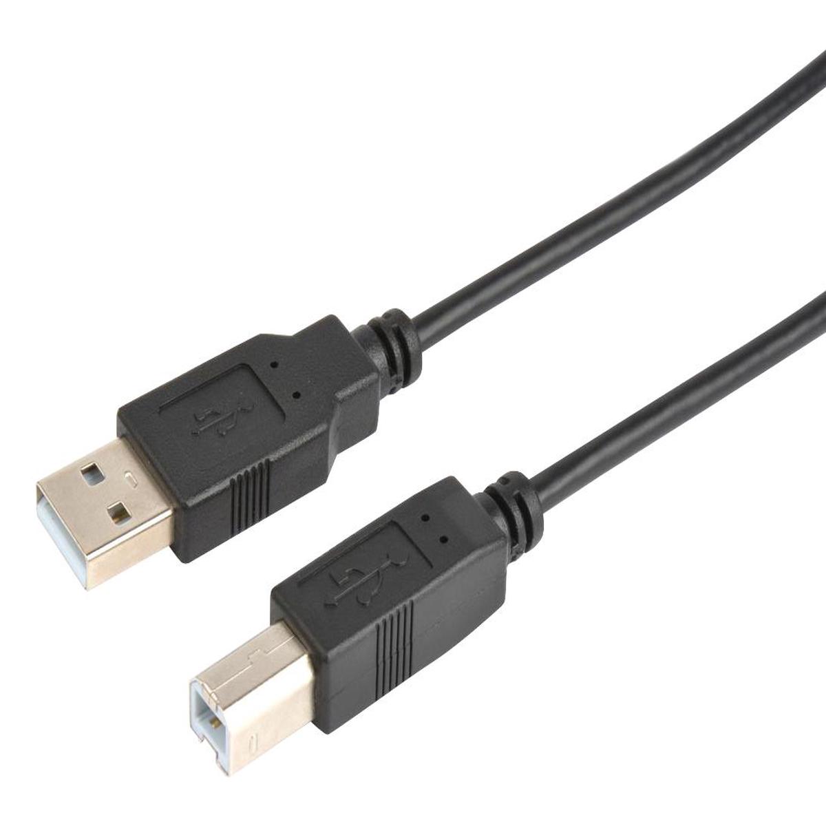MC002722 USB Cable, 2.0 Type Plug A-B, 5.9ft, Blk multicomp