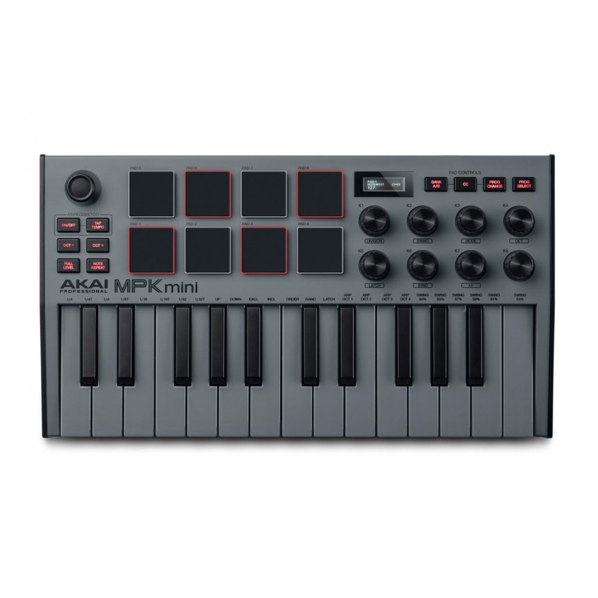 Akai MPK Mini MK3 Compact USB MIDI Controller (Grey)
