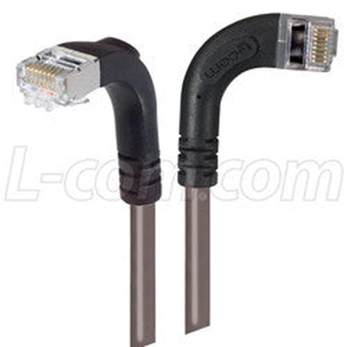 Cat 6 Shielded LSZH Right Angle Patch Cable, Right Angle Right/Right Angle Down, Gray, 5.0 ft