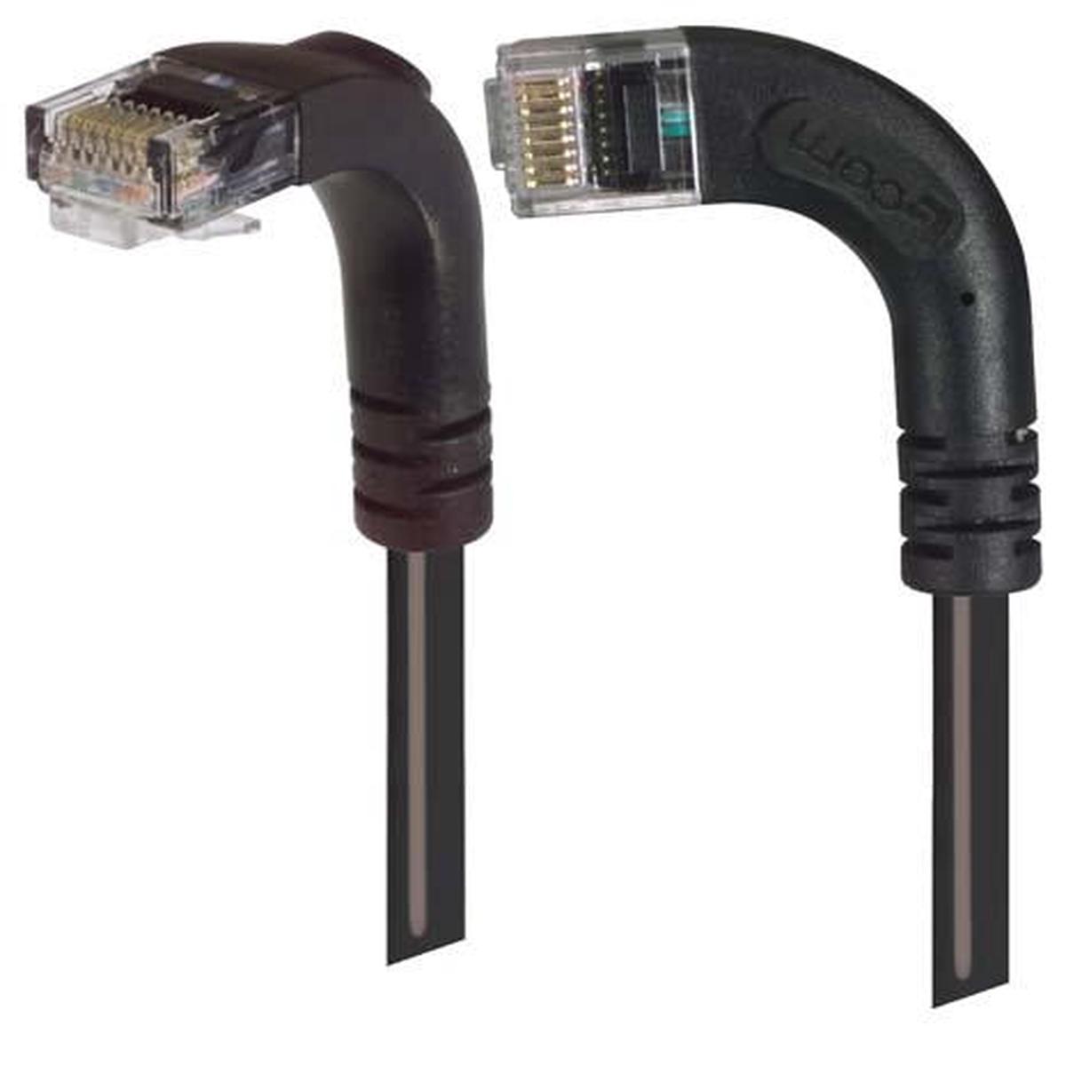 Cat 5E Right Angle Cable RA Left Exit/Right Angle Down Black 10ft
