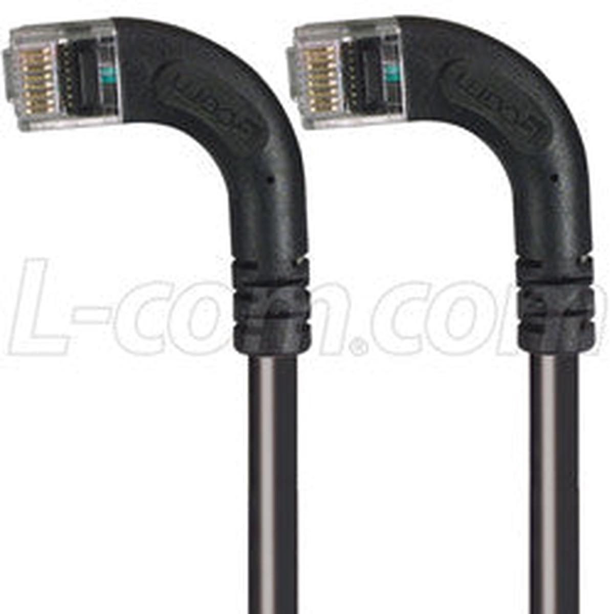 Cat 6 LSZH Right Angle Patch Cable, Right Angle Left/Right Angle Left, Black, 2.0 ft