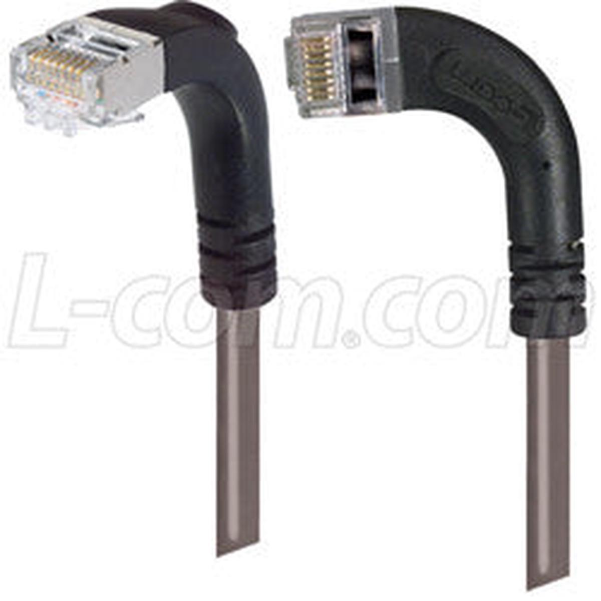 Cat6 Shielded LSZH Right Angle Patch Cable, Right Angle Left/Right Angle Down, Gray, 10.0 ft