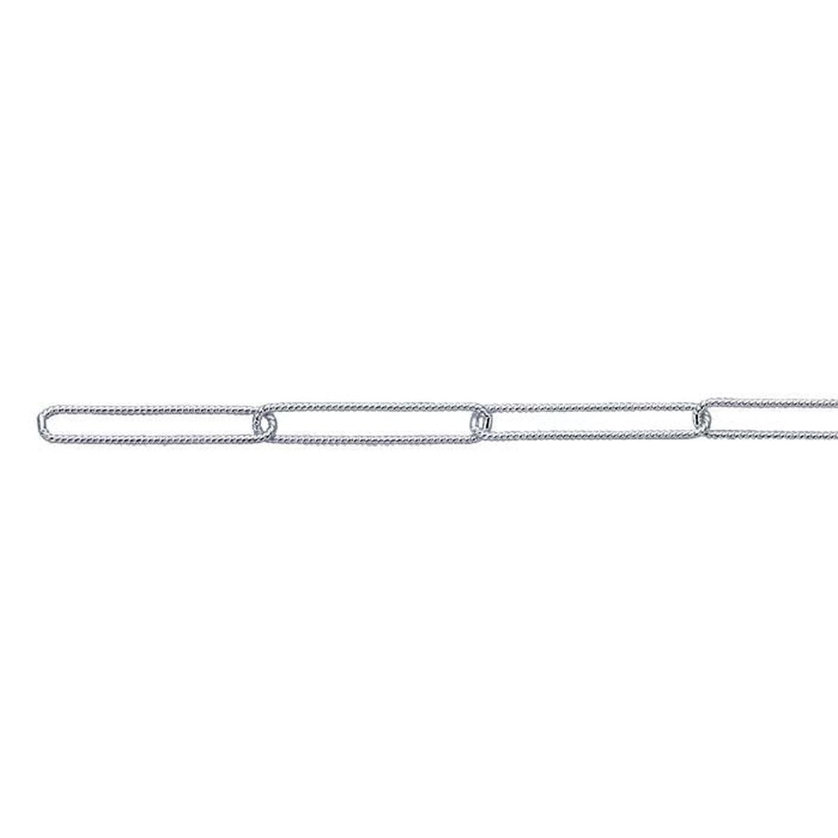 Sterling Silver Twist Pattern Oval Cable Chain