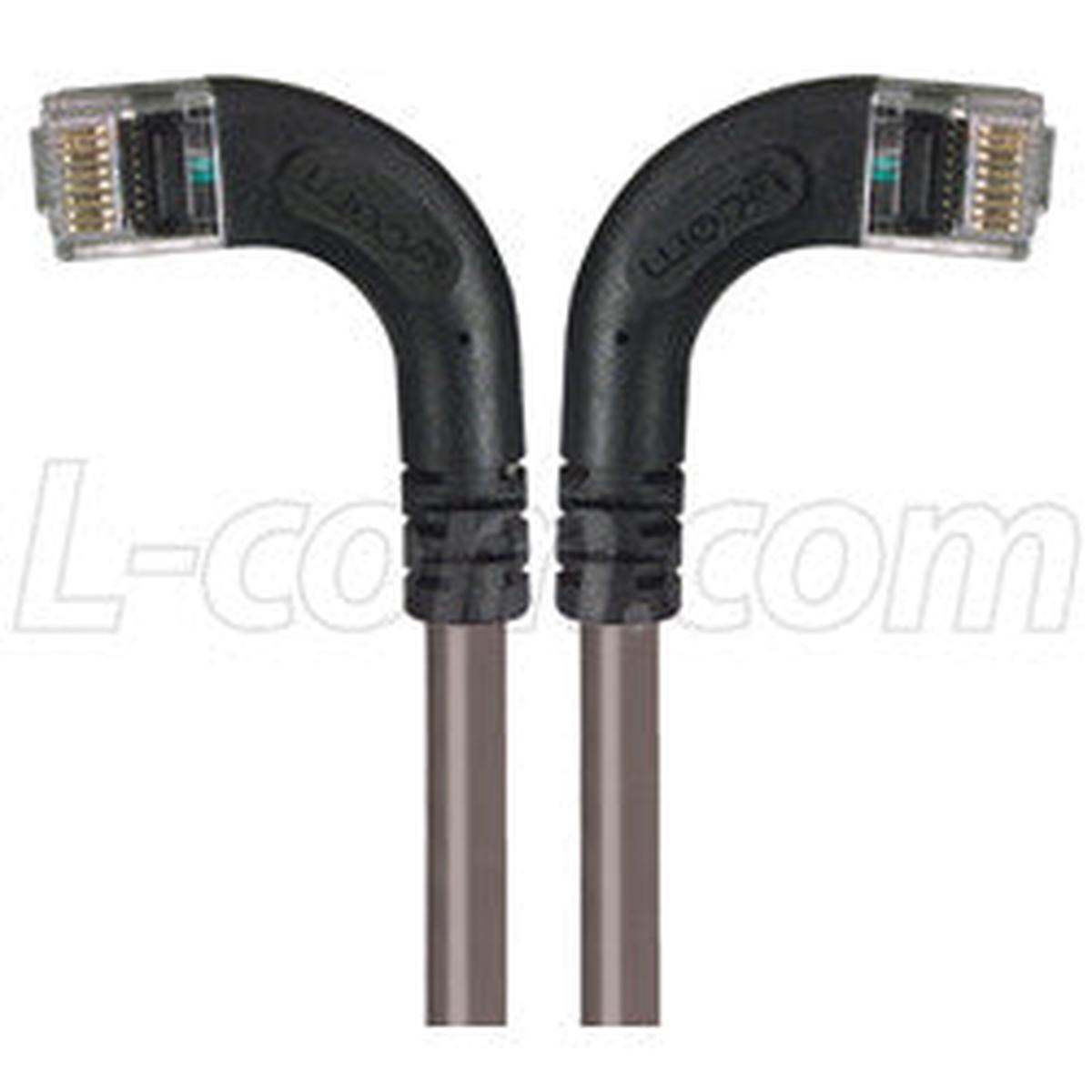 Cat 6 LSZH Right Angle Patch Cable, Right Angle Left/Right Angle Right, Gray, 15.0 ft