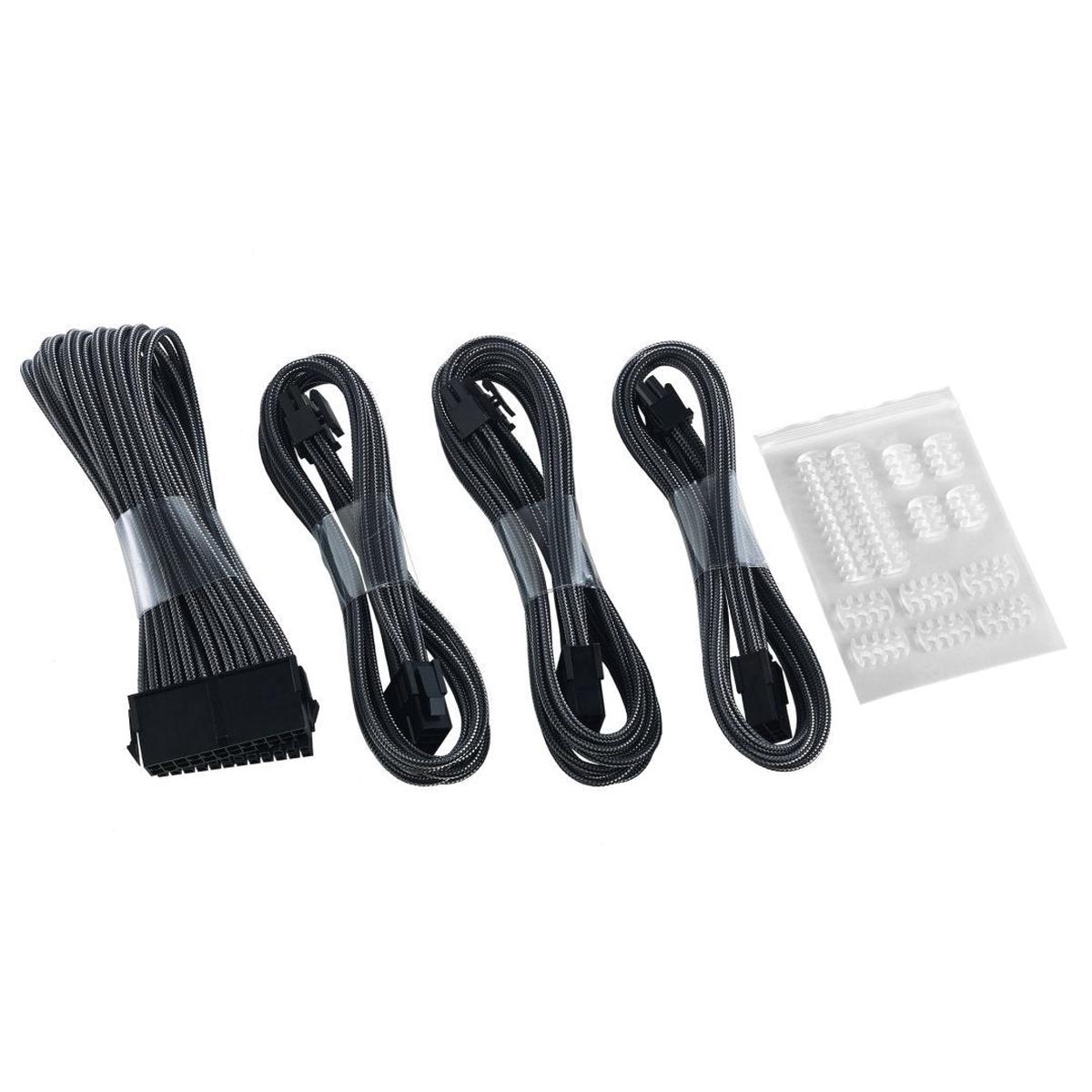 CableMod - Basic ModFlex Dual 6+2 Sleeved Cable Extensions - Carbon