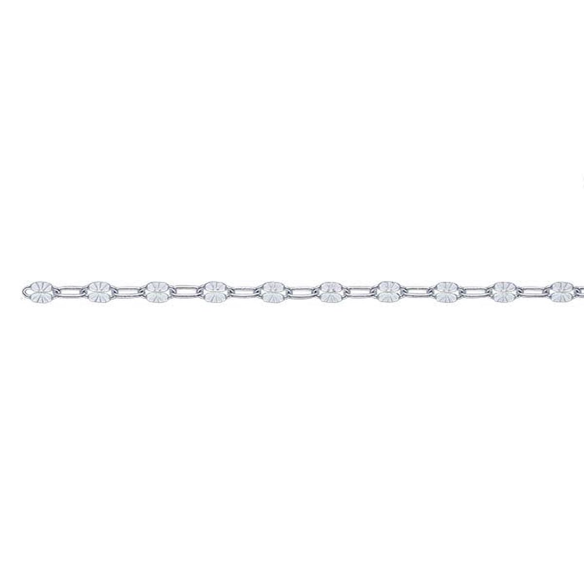 Sterling Silver Patterned Oval Cable Chain