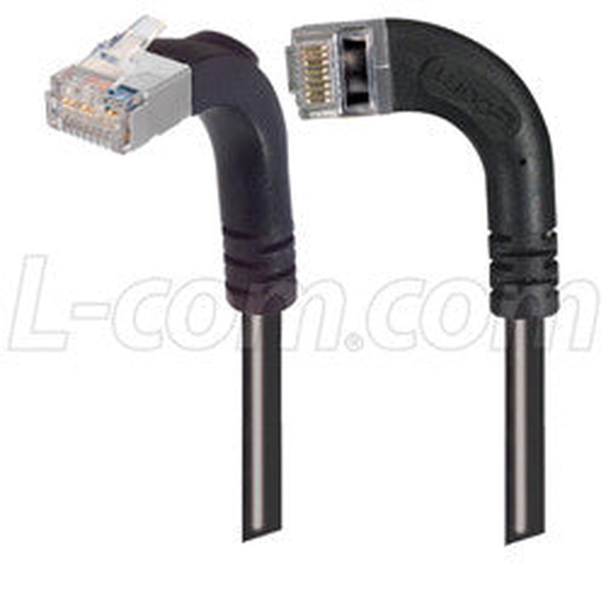 Cat6 Shielded LSZH Right Angle Patch Cable, Right Angle Left/Right Angle Up, Black, 30.0 ft