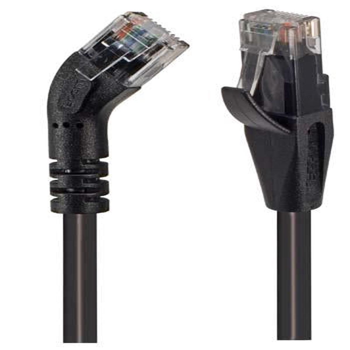 Cat 5E 45 Patch Cable Straight/Left 45 Angle Black 5.0 ft