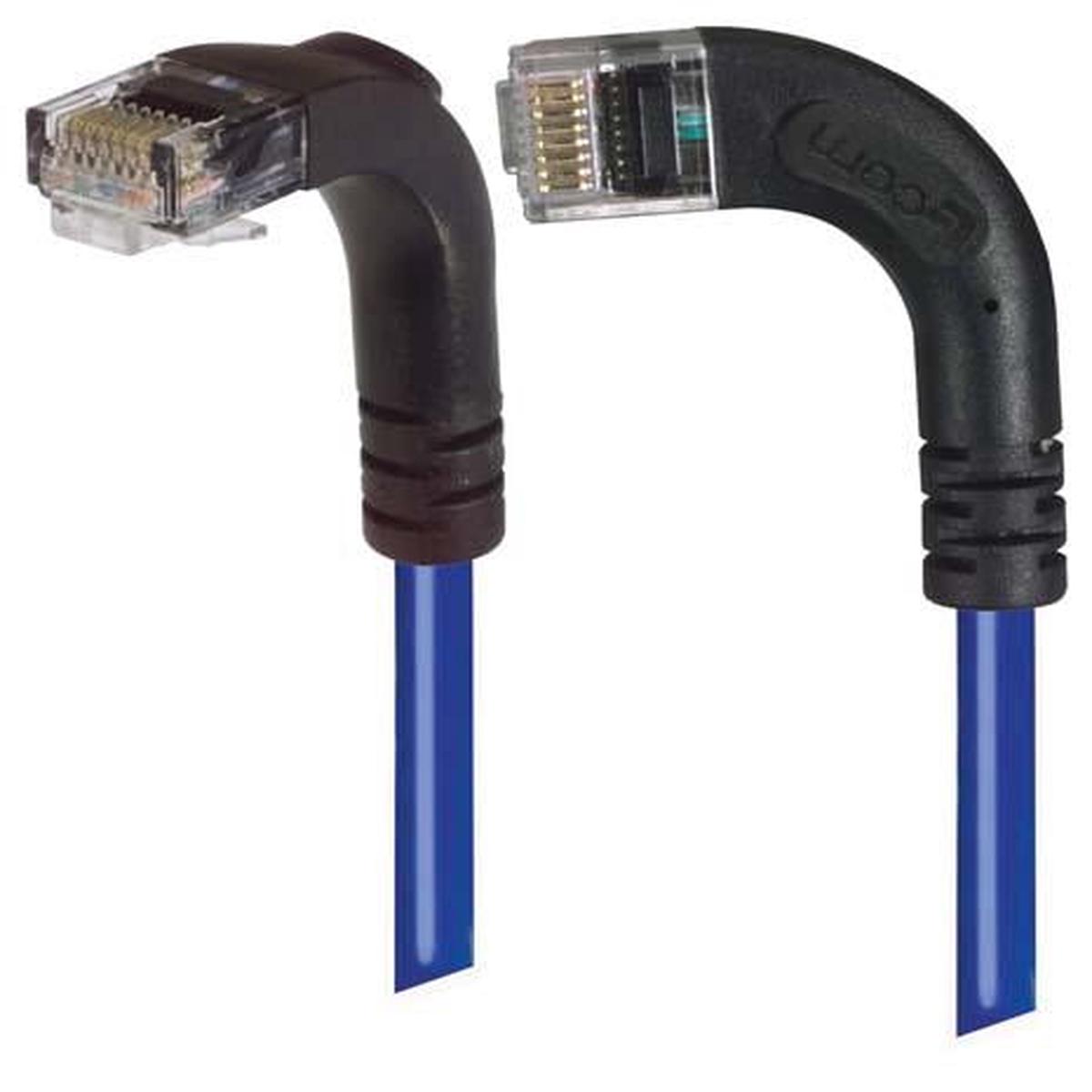 Cat 5E Right Angle Patch Cable RA Left Exit/Right Angle Down Blue 3ft