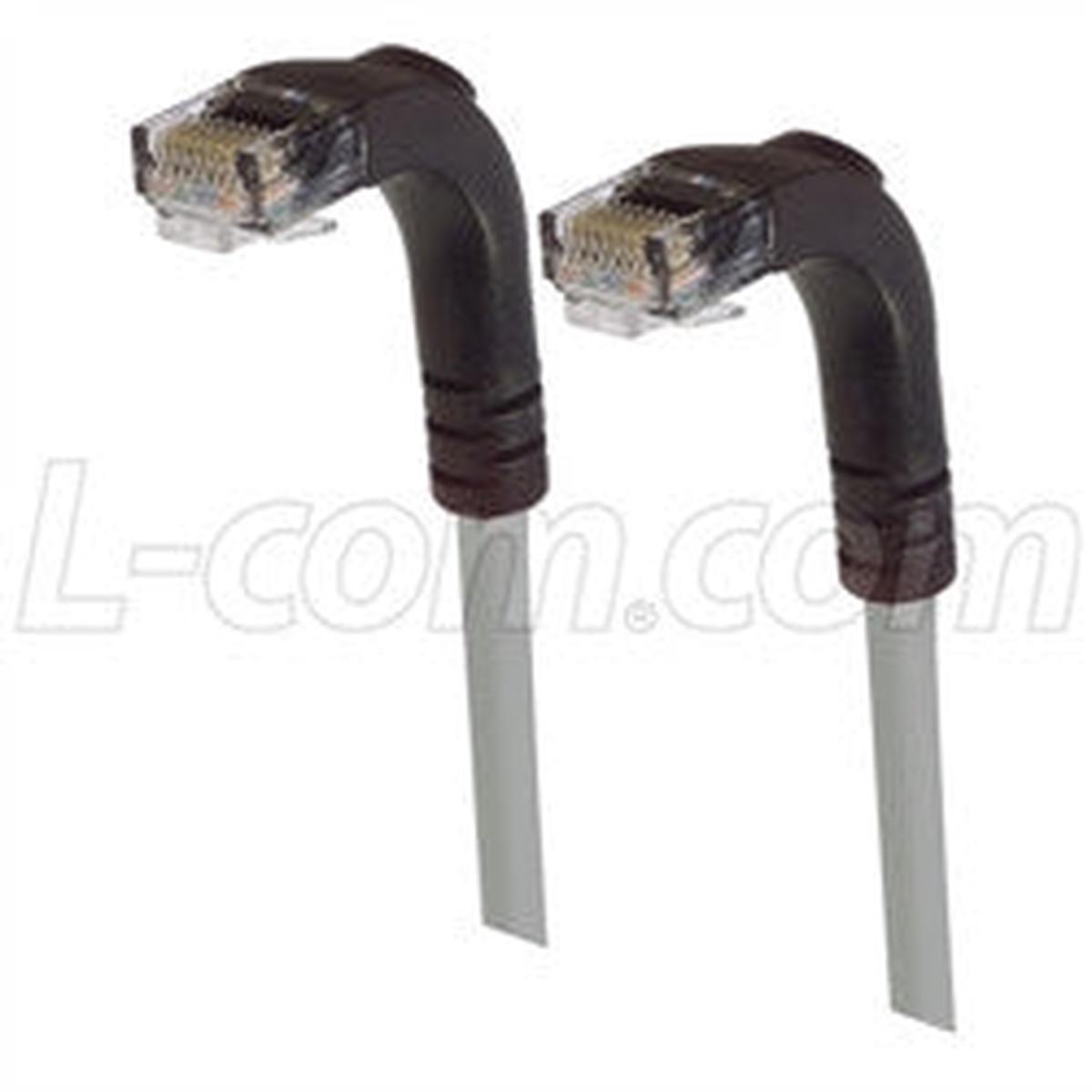 Cat 5E Right Angle Patch Cable, Right Angle Down/Right Angle Down, Gray, 5.0 ft