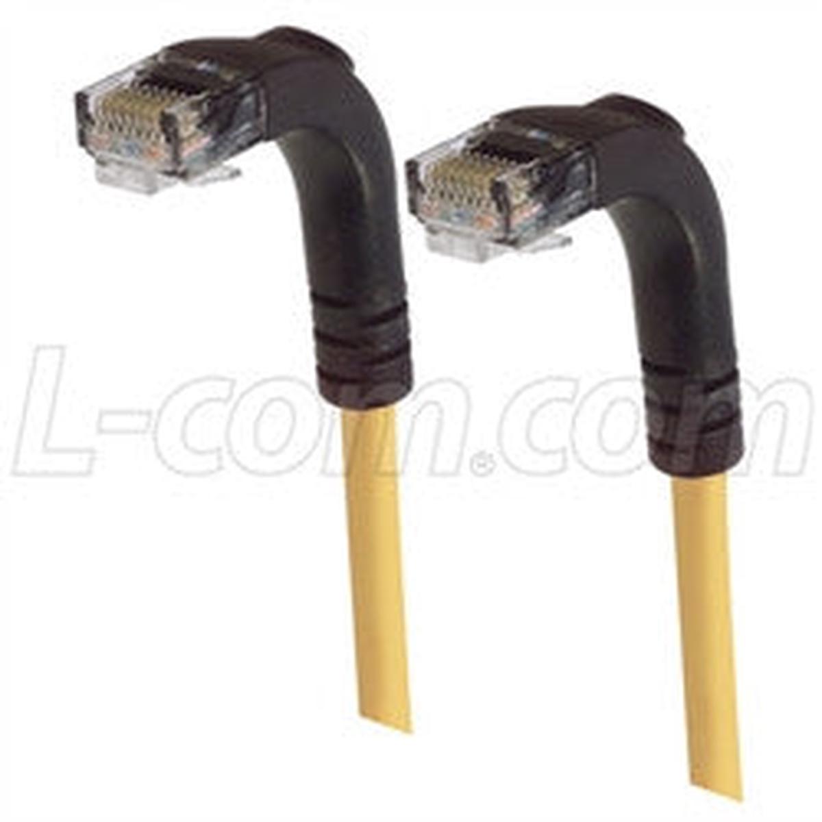 Cat 5E Right Angle Patch Cable, Right Angle Down/Right Angle Down, Yellow, 3.0 ft