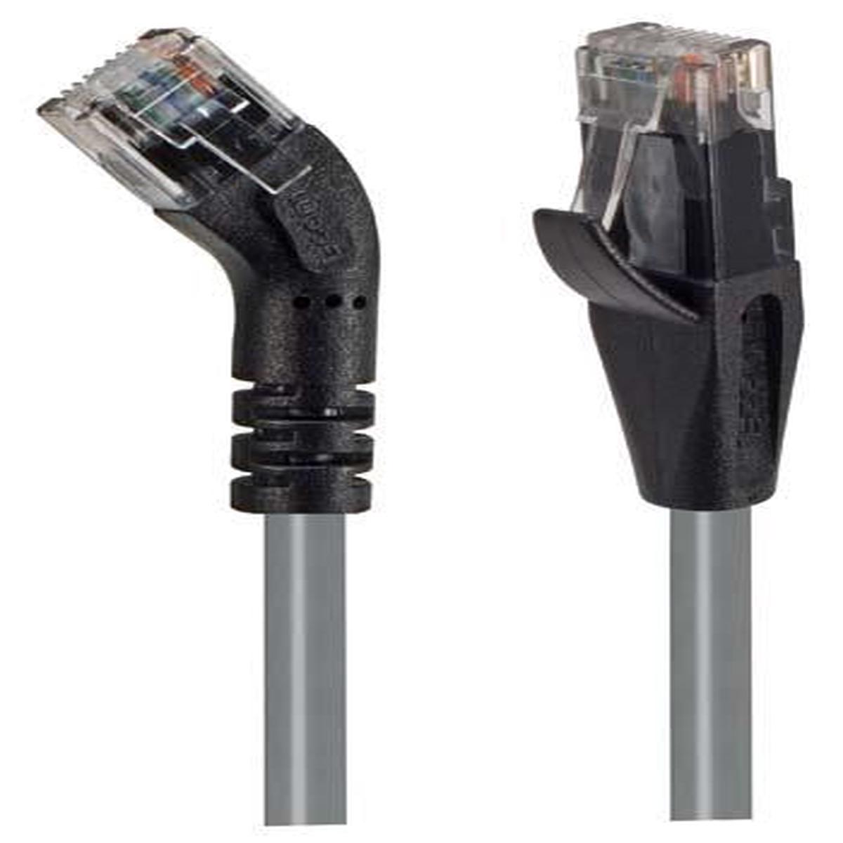 Cat 6 45 Patch Cable Straight/Right 45 Angle Gray 3.0 ft
