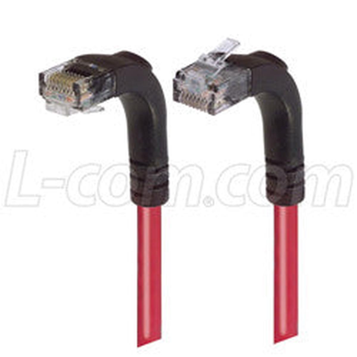 Cat 6 LSZH Right Angle Patch Cable, Right Angle Up/Right Angle Down, Red, 20.0 ft
