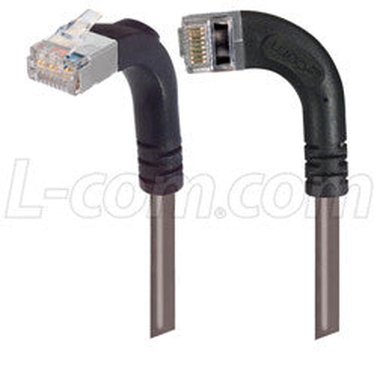 Cat 6 Shielded LSZH Right Angle Patch Cable, Right Angle Left/Right Angle Up, Gray, 7.0 ft