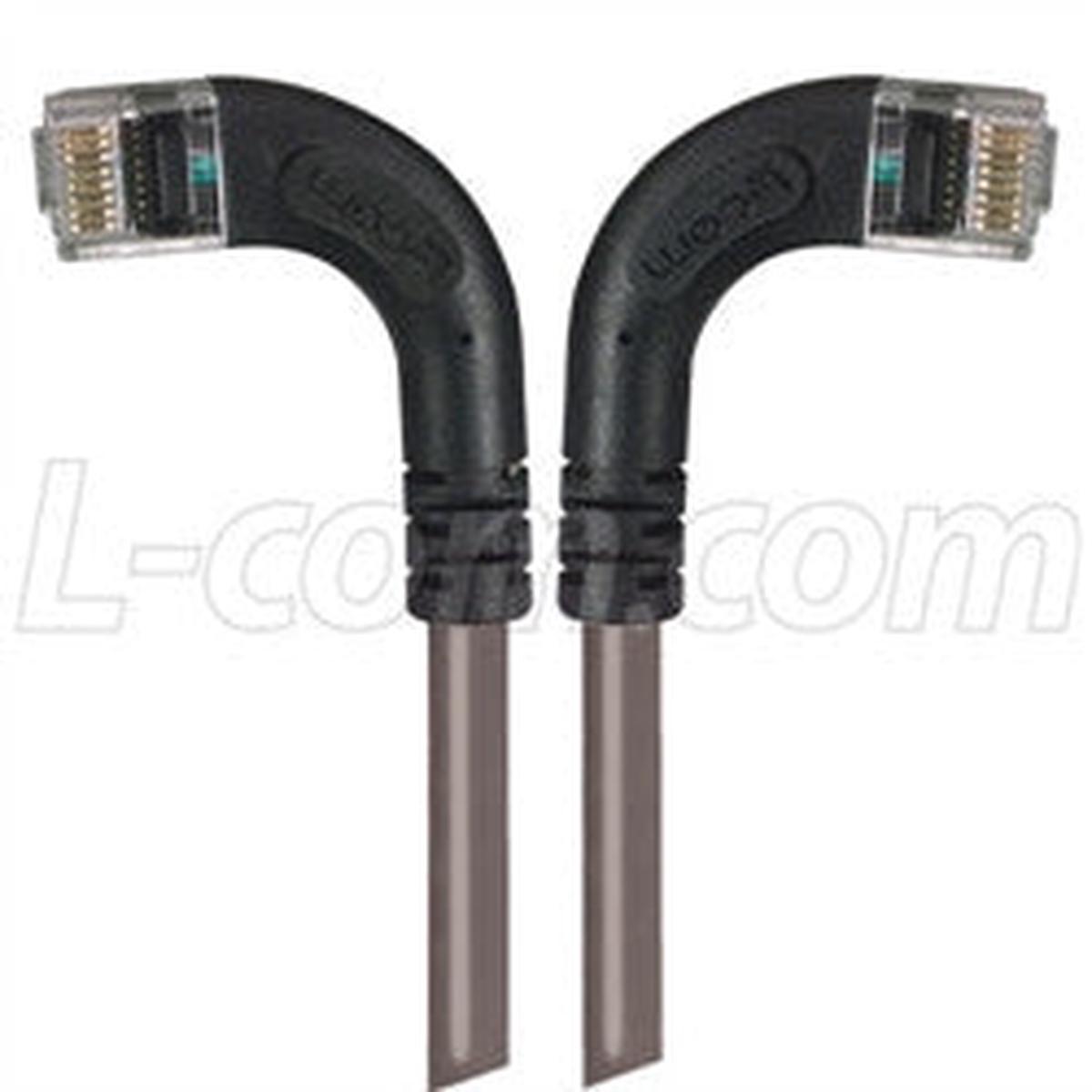 Cat 5E Right Angle Patch Cable, RA Left Exit/RA Right Exit, Gray, 25.0 ft