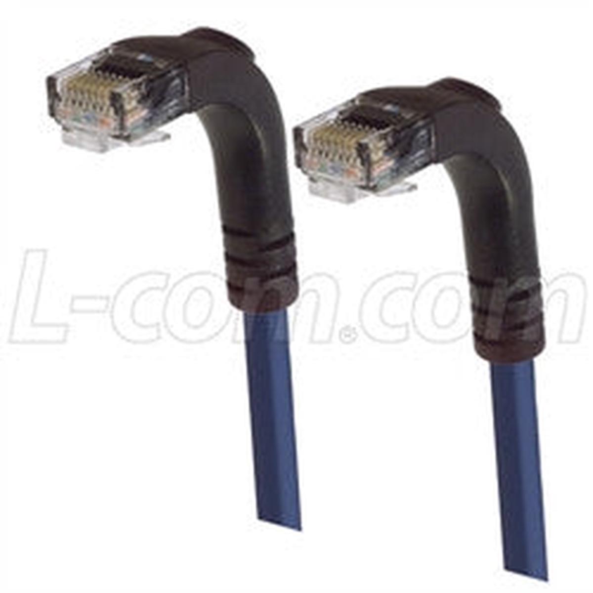 Cat 5E Right Angle Patch Cable, Right Angle Down/Right Angle Down, Blue 2.0 ft