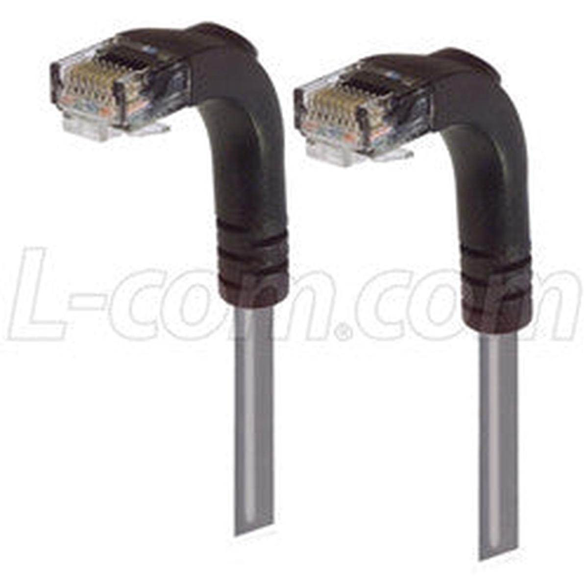 Cat 6 LSZH Right Angle Patch Cable, Right Angle Down/Right Angle Down, Gray, 1.0 ft