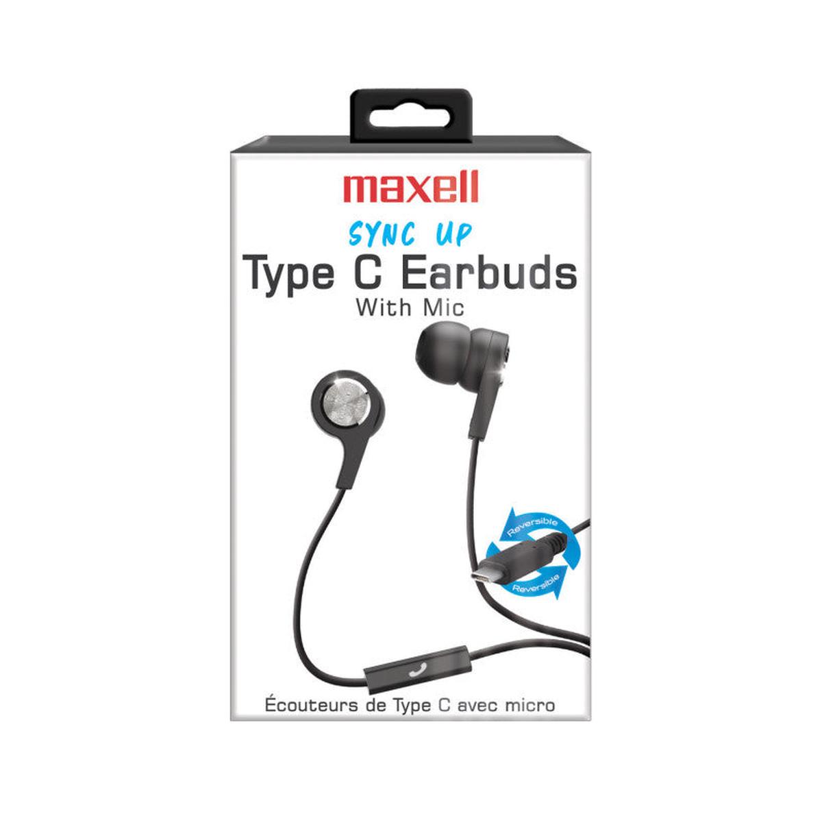Sync Up Type-C Wired Earbuds with Microphone, Black