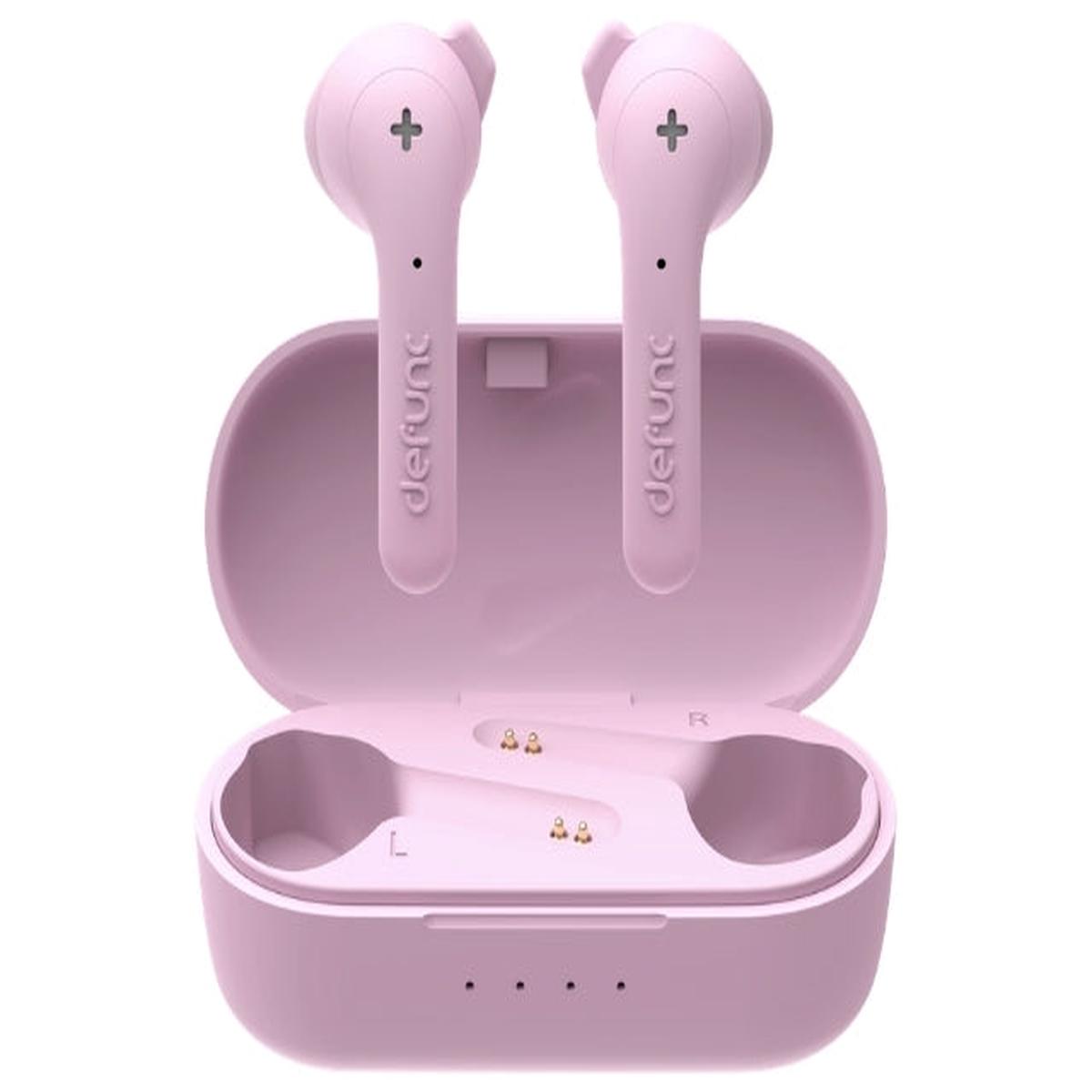 Defunc 5.2 Bluetooth True Basic Wireless Earbuds with Charging Case Pink